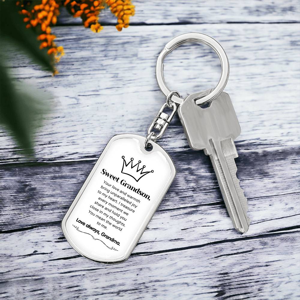 To my Grandson - Grandson gift keychain - Keychain for Grandson - Grandson Day 2024