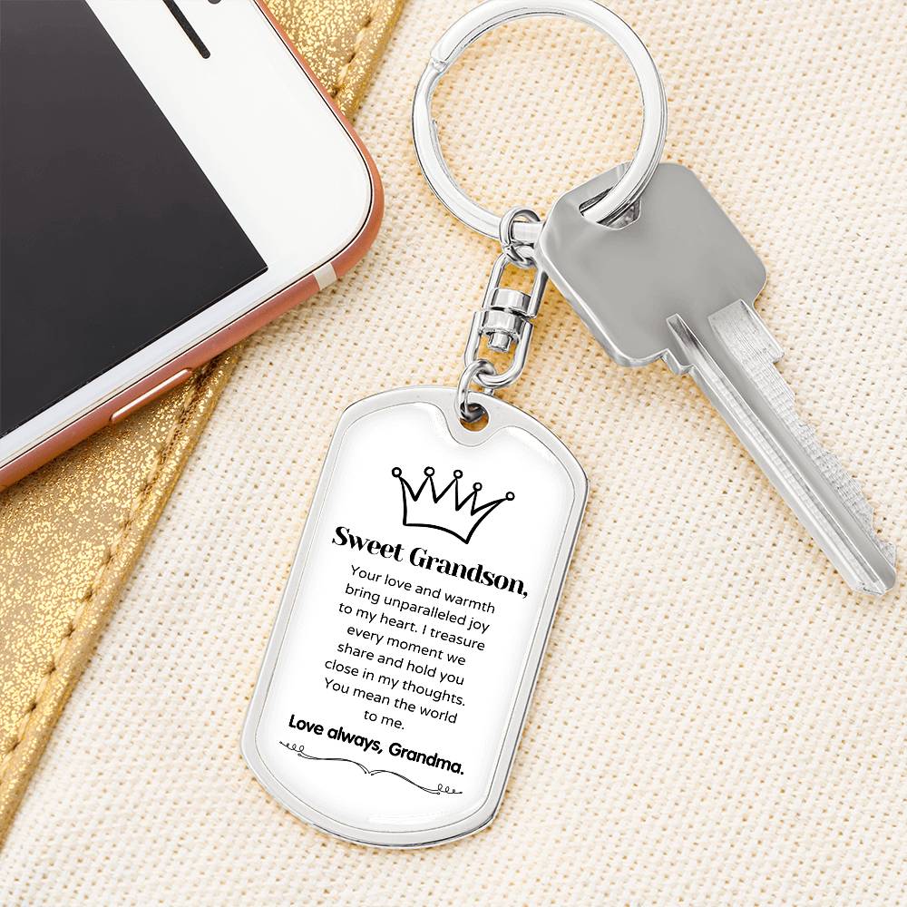 To my Grandson - Grandson gift keychain - Keychain for Grandson - Grandson Day 2024