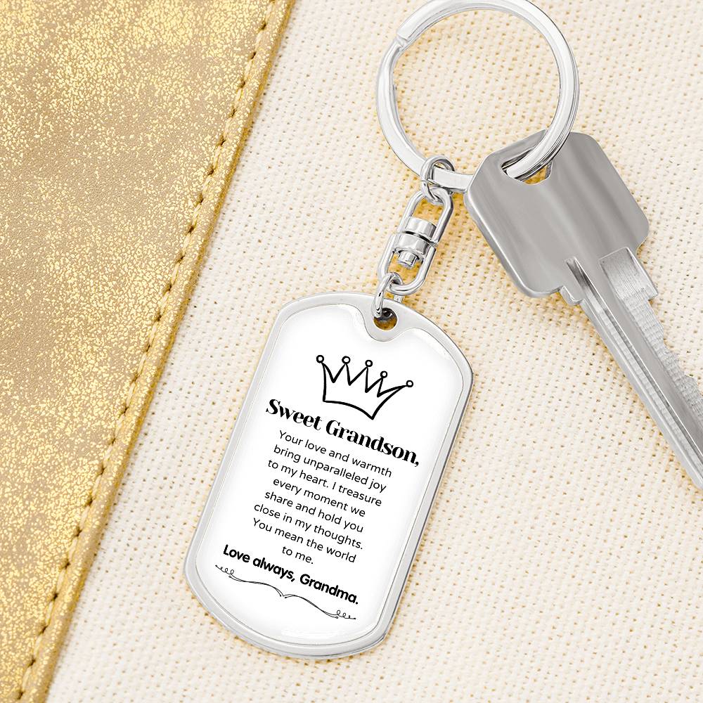 To my Grandson - Grandson gift keychain - Keychain for Grandson - Grandson Day 2024