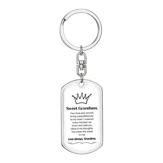 To my Grandson - Grandson gift keychain - Keychain for Grandson - Grandson Day 2024