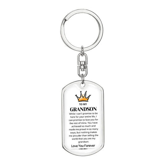 To my Grandson - Grandson gift keychain - Keychain for Grandson - Grandson Day 2024