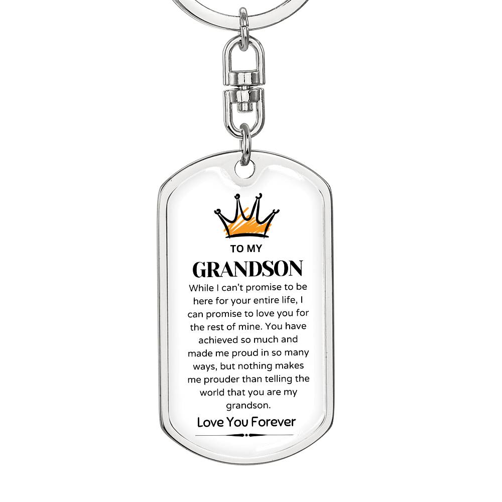 To my Grandson - Grandson gift keychain - Keychain for Grandson - Grandson Day 2024