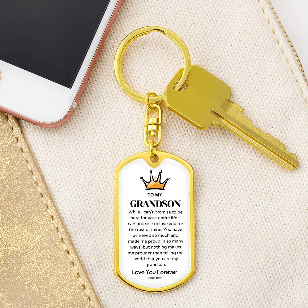 To my Grandson - Grandson gift keychain - Keychain for Grandson - Grandson Day 2024