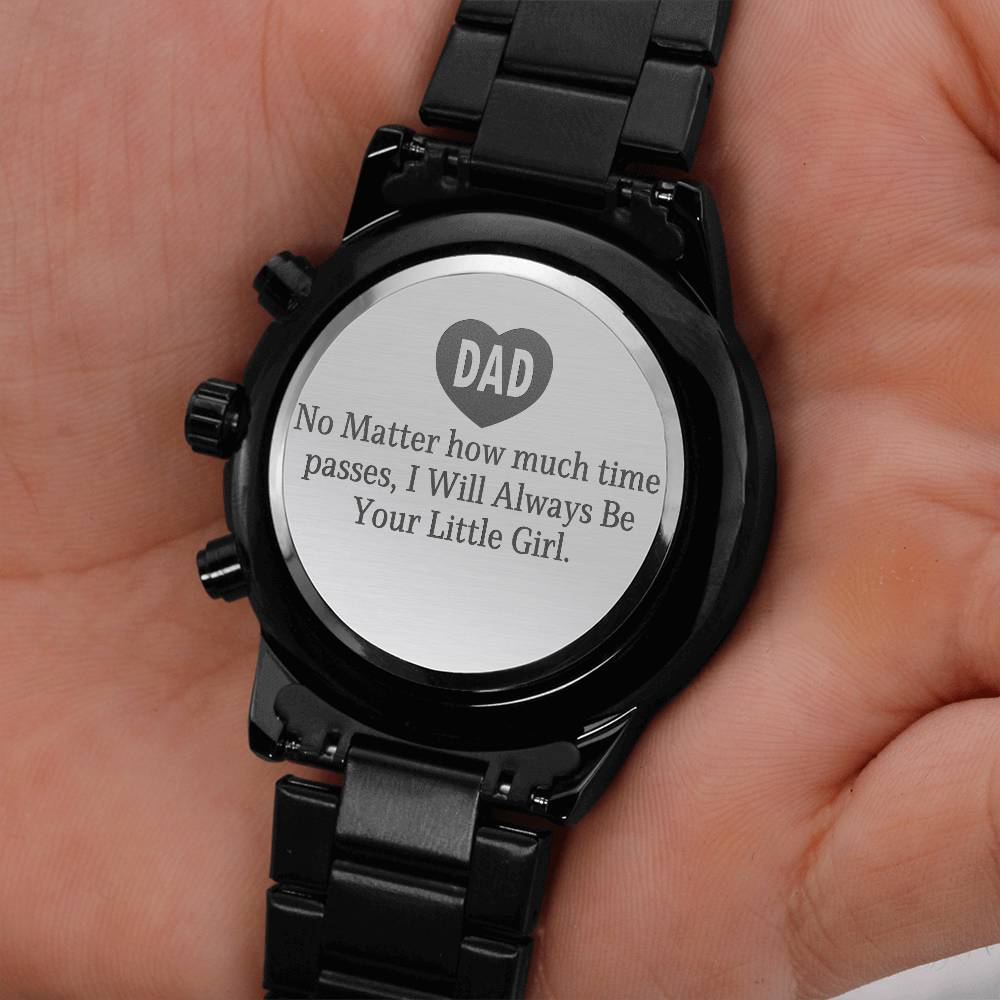 To My Dad - Engraved Mens Metal Watch  - Engraved Watch for Dad - Meaningful Father's Day Gift for Dad