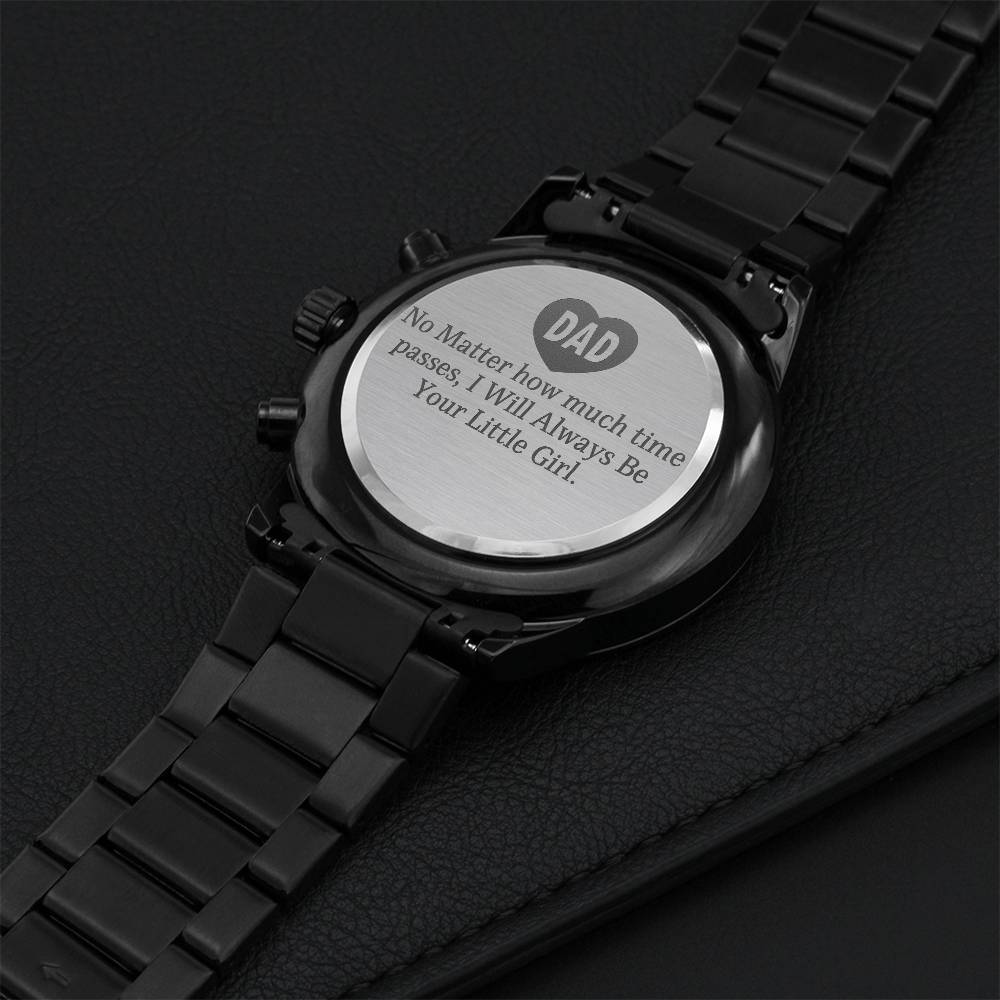 To My Dad - Engraved Mens Metal Watch  - Engraved Watch for Dad - Meaningful Father's Day Gift for Dad