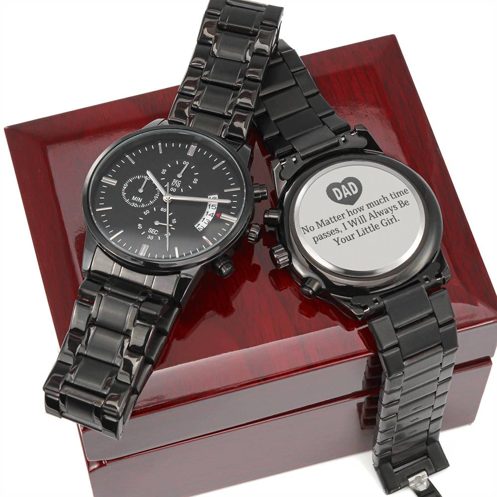 To My Dad - Engraved Mens Metal Watch  - Engraved Watch for Dad - Meaningful Father's Day Gift for Dad