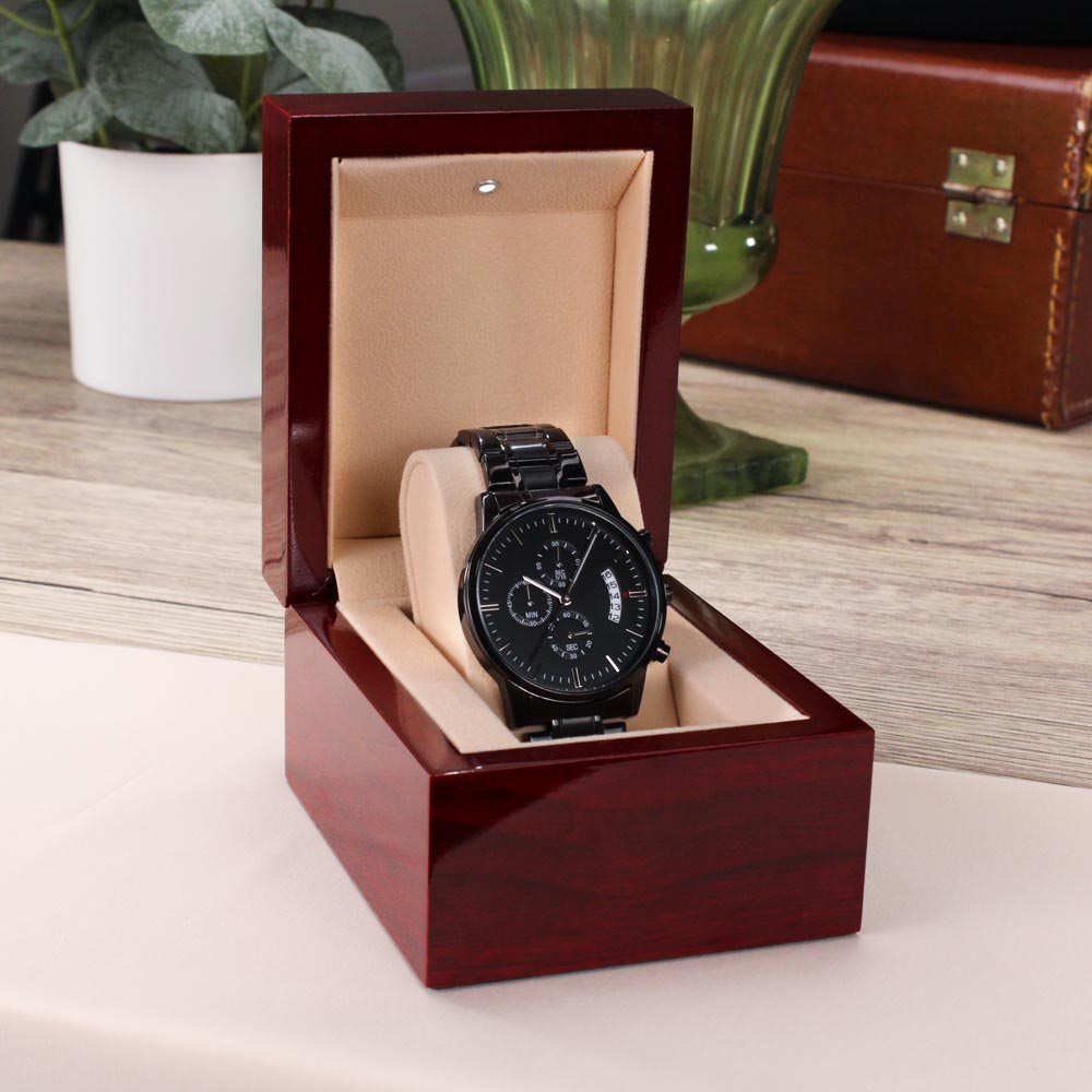 To My Dad - Engraved Mens Metal Watch  - Engraved Watch for Dad - Meaningful Father's Day Gift for Dad