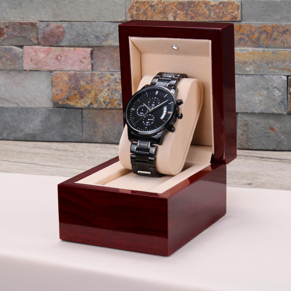 To My Dad - Engraved Mens Metal Watch  - Engraved Watch for Dad - Meaningful Father's Day Gift for Dad