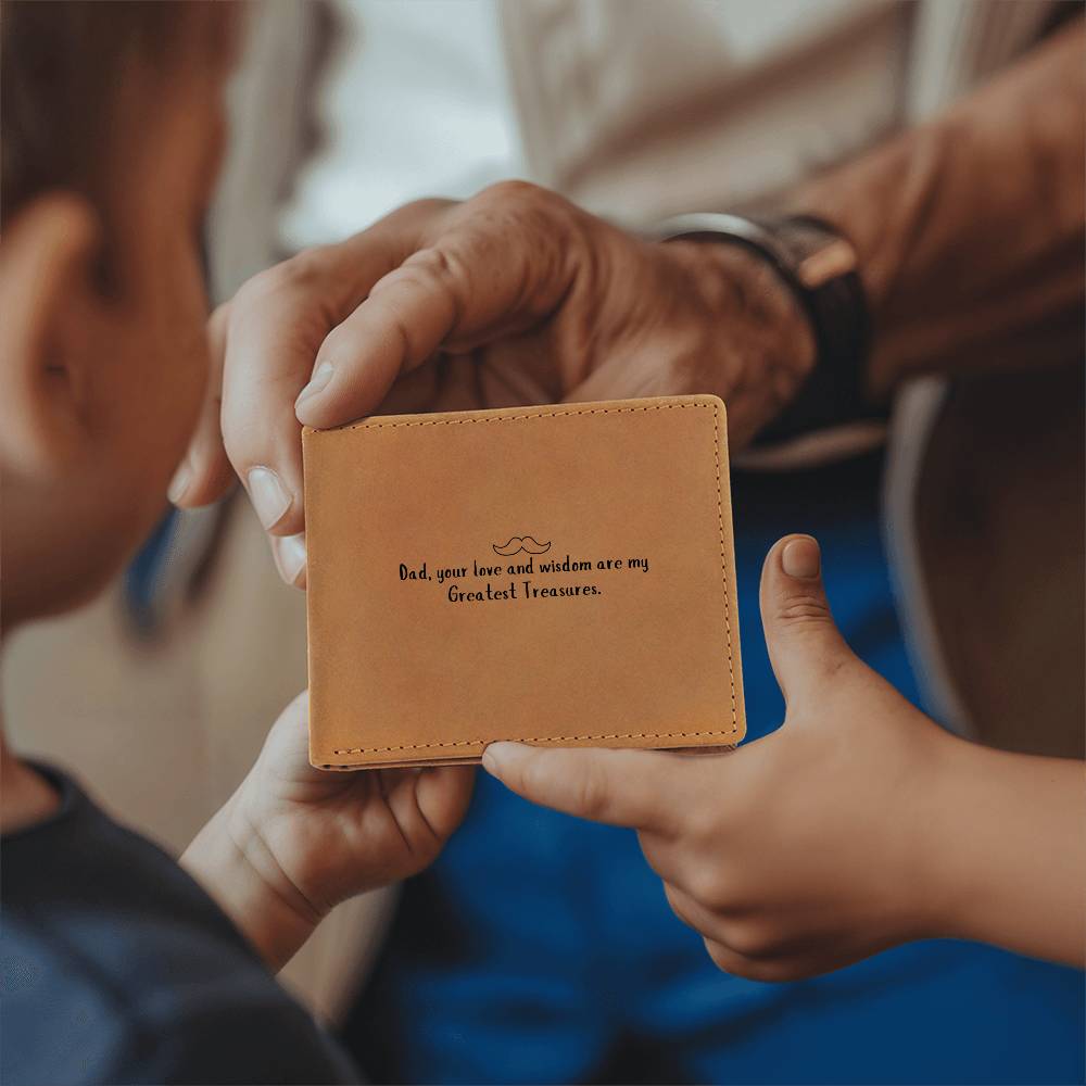 Wallet for Dad - Leather Wallet for Him - Gifts for Fathers on Christmas - Son to dad gift