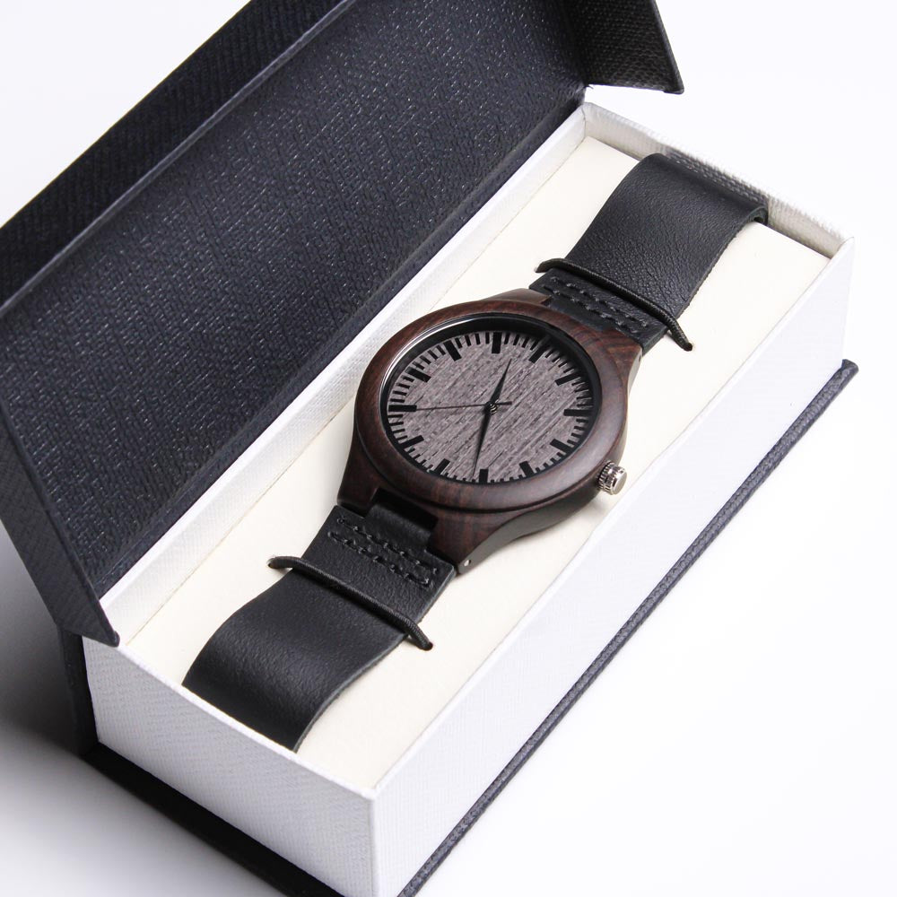 To My Dad - Engraved Mens Wood Watch  - Engraved Watch for Dad - Meaningful Father's Day Gift for Dad