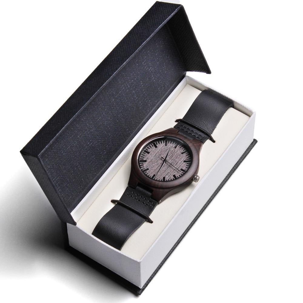 To My Dad - Engraved Mens Wood Watch  - Engraved Watch for Dad - Meaningful Father's Day Gift for Dad