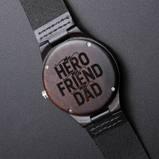 To My Dad - Engraved Mens Wood Watch  - Engraved Watch for Dad - Meaningful Father's Day Gift for Dad