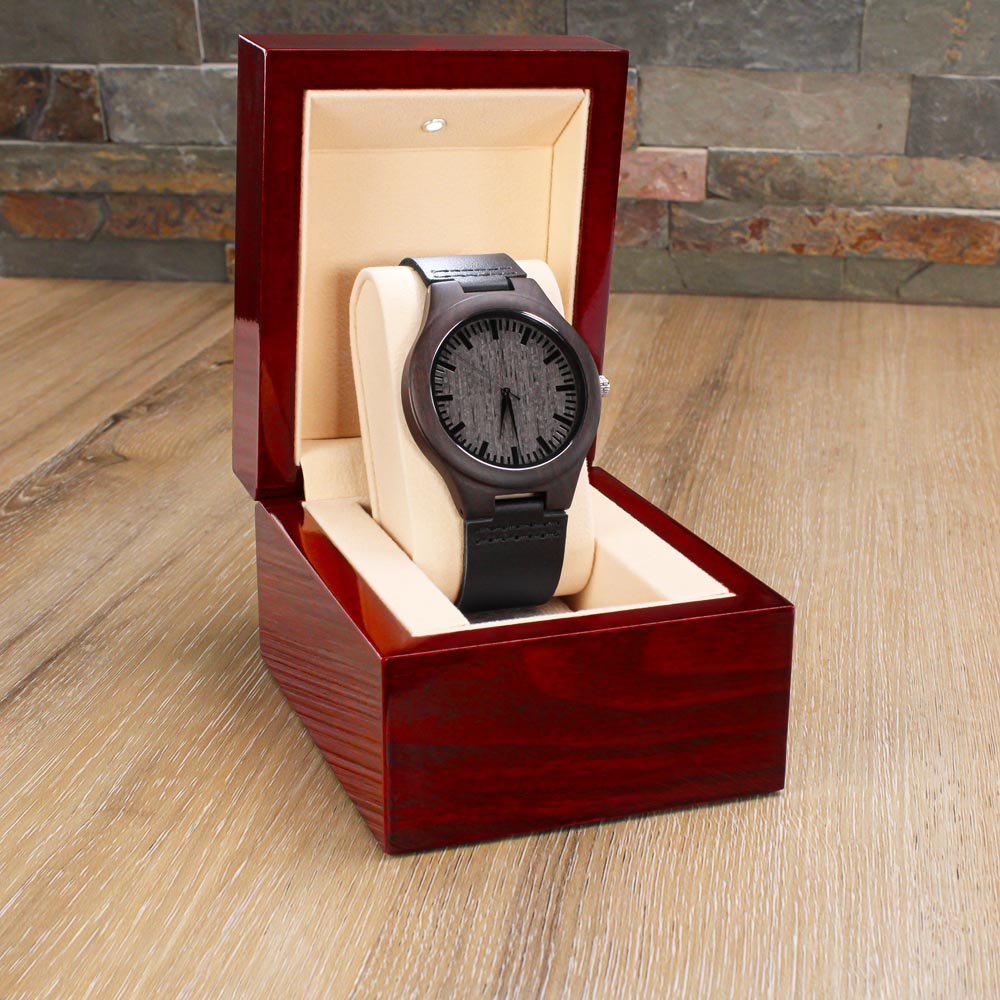 To My Dad - Engraved Mens Wood Watch  - Engraved Watch for Dad - Meaningful Father's Day Gift for Dad