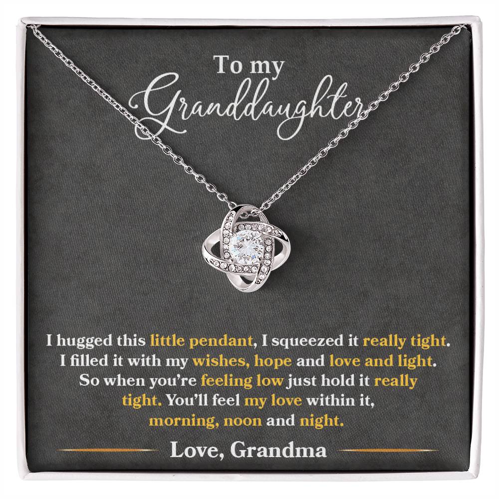 To My Granddaughter, You ll Feel My Love Within This - Love Knot Necklace