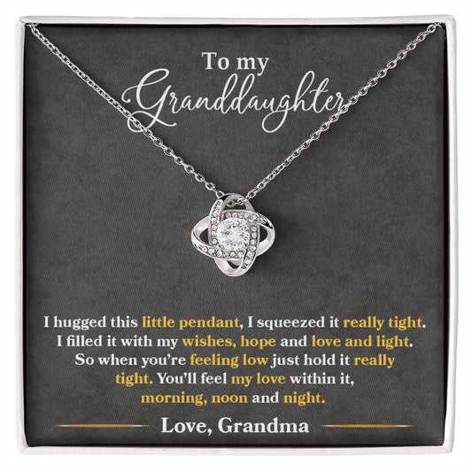 To My Granddaughter, You ll Feel My Love Within This - Love Knot Necklace