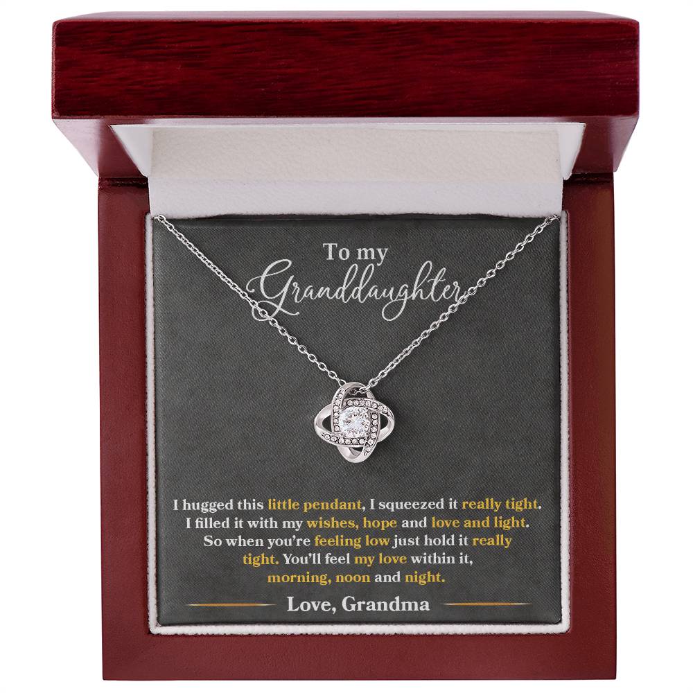 To My Granddaughter, You ll Feel My Love Within This - Love Knot Necklace