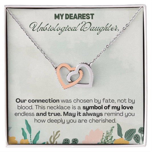 To Unbiological Daughter, Unbiological daughter necklace, Unbiological daughter gifts