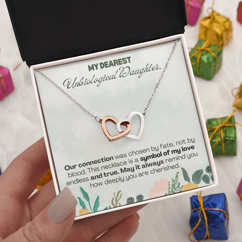 To Unbiological Daughter, Unbiological daughter necklace, Unbiological daughter gifts