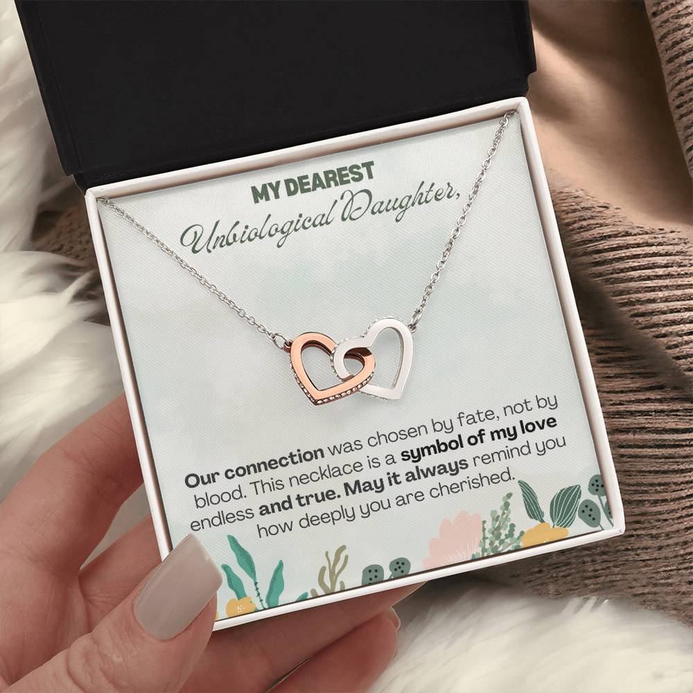 To Unbiological Daughter, Unbiological daughter necklace, Unbiological daughter gifts