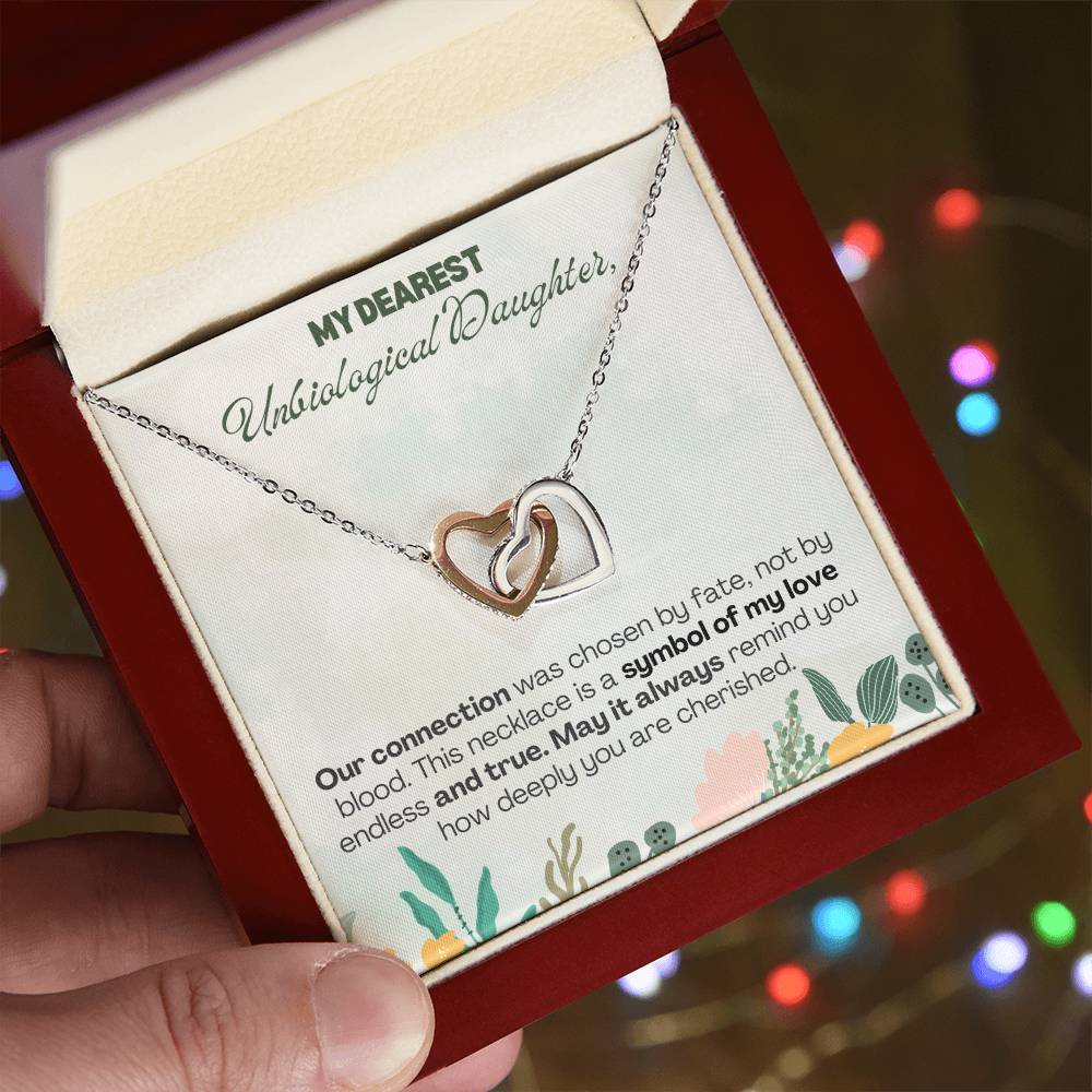 To Unbiological Daughter, Unbiological daughter necklace, Unbiological daughter gifts