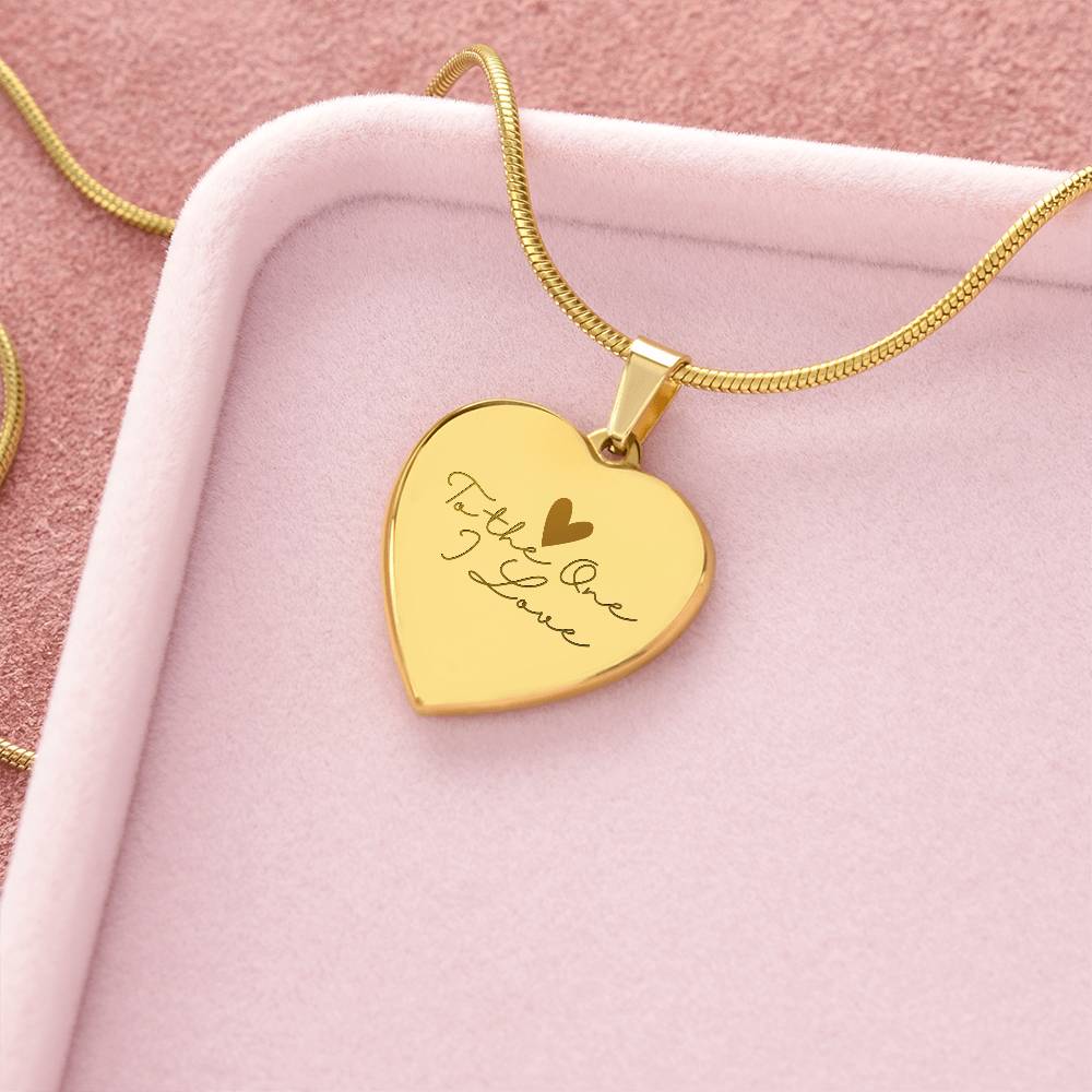 To my Wife - To the One I love - Dedicated to the one i love - Heart Heart Necklace